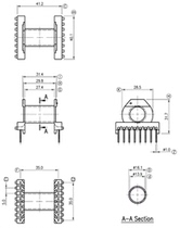ER 40 transformer core skeleton horizontal 8 8 8-pin 10 set bag