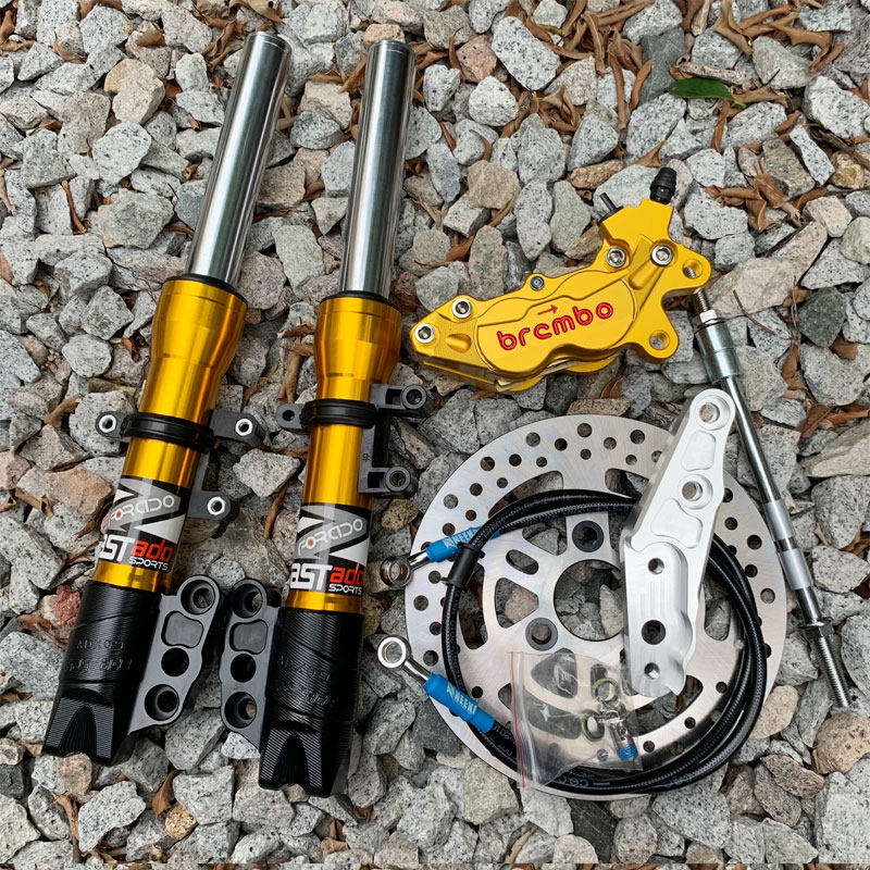 Fester three generations of black head 30 Core CNC front shock Fuxi ghost fire small tortoise chiasha leaf ex retrofit for shock