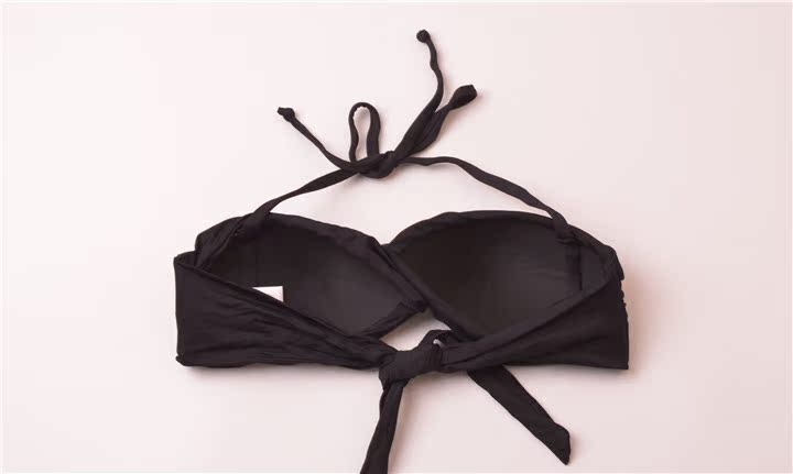 Ngoại thương hóa đơn gốc vải cao cấp Bộ bikini màu đen áo tắm / quần dài áo tắm nữ - Bikinis