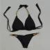 U01 thương hiệu thiết kế thời trang bãi biển bikini thắt lưng bện cao cấp bộ bikini màu đen bộ đồ bơi phụ nữ - Bikinis