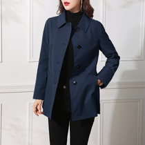 Simple womens short windbreaker high-end brand single-breasted temperament top big-name classic all-match short coat