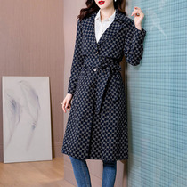 Clearance brand thin windbreaker womens mid-length 2023 spring and autumn high-end fashion over-the-knee coat middle-aged mothers clothing