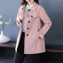 2023 this years popular windbreaker womens mid-length high-end British style fashion age-reducing spring and autumn coat womens short mid-length