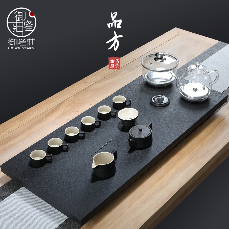 Ujim tea disk set automatic burning tea with tray asphalt plate whole stone tea table with electromagnetic oven