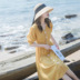 Mùa hè 2019 mới của phụ nữ thon dài phiên bản Hàn Quốc của eo tiên cổ tích tay áo ngắn nhỏ nút tươi - Váy eo cao 	váy body xoắn eo Váy eo cao