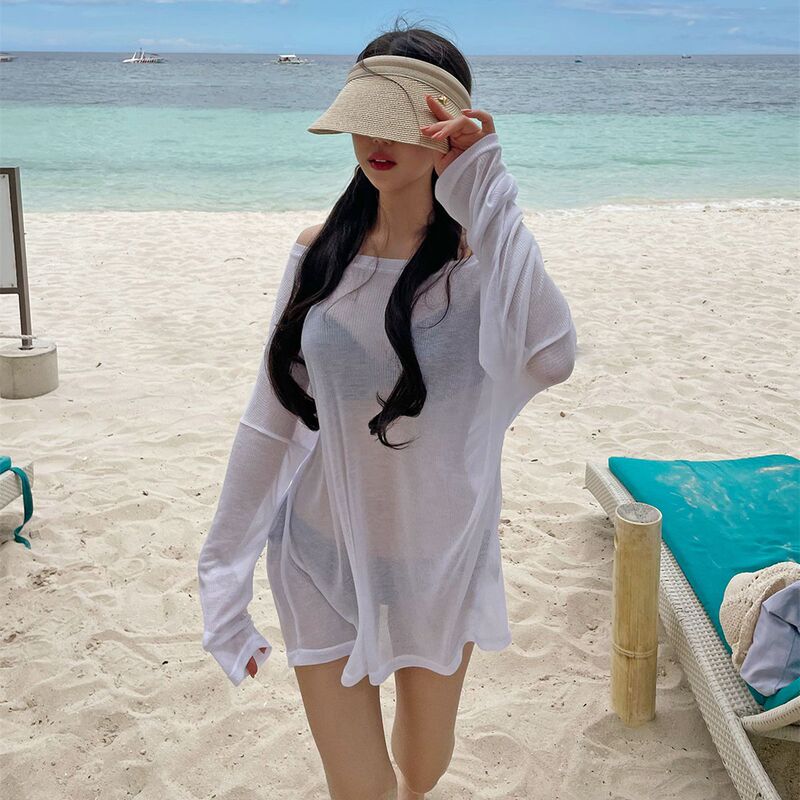 Beach Vacation Bikini Swimsuit Cover-Up for Women, Suitable for Water Activities and Hot Springs, Loose and Thin Cover-Up Top Beach Vacation Bikini Swimsuit Cover-Up for Women, Suitable for Water Activities and Hot Springs, Loose and Thin Cover-Up Top