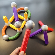 Jinbao with the same magnetic building blocks Childrens puzzle with drawings storage bucket engineering car large size magnetic stick toy