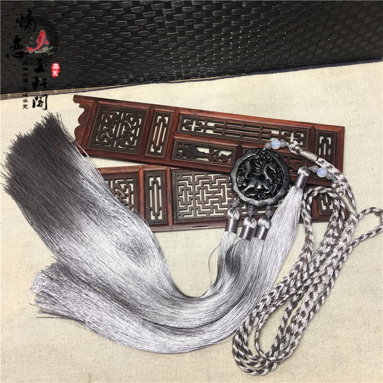 Classical hand-hollowed out immediately made a fortune jade pendant ancient style retro Han clothing ancient costume waist pendant waist hanging props tassel forbidden step