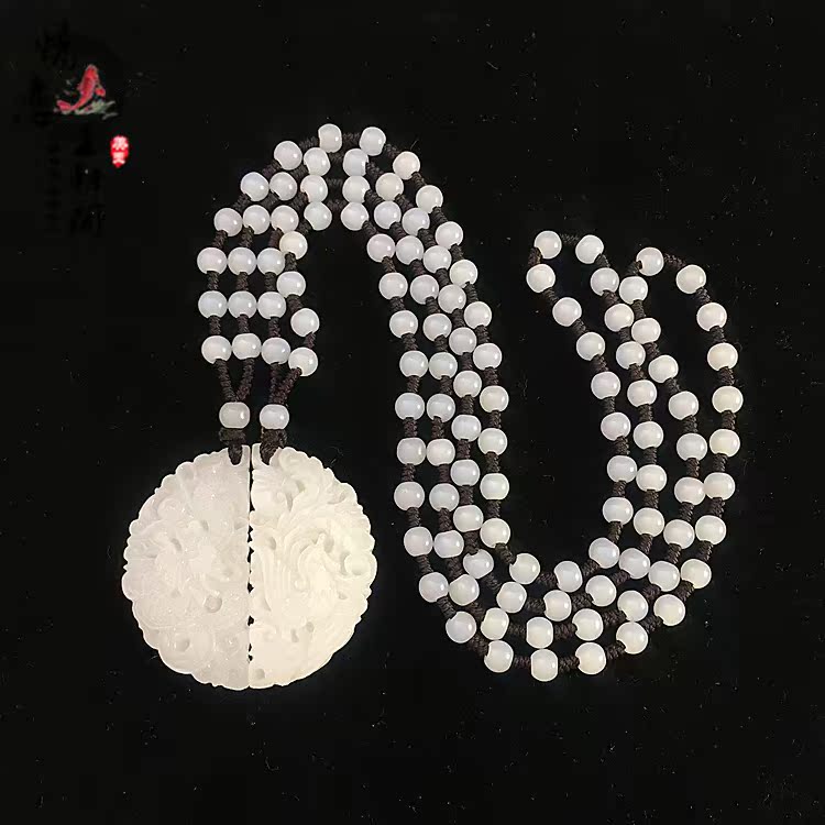 Natural jade white jade male and female with a pair of Yupei pendant and lovers' dragon and phoenix auspicious pendant jade pendant