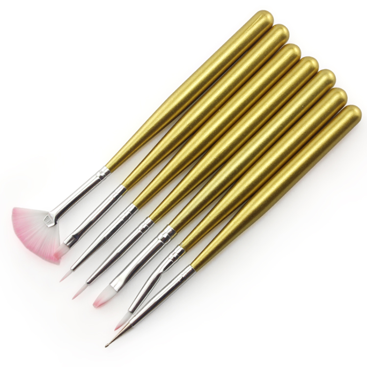 Dụng cụ làm móng Bút móng tay Bút vẽ móng Bút vẽ Bút vẽ Bảy cây bút vàng Thanh vàng - Công cụ Nail kìm cắt móng tay