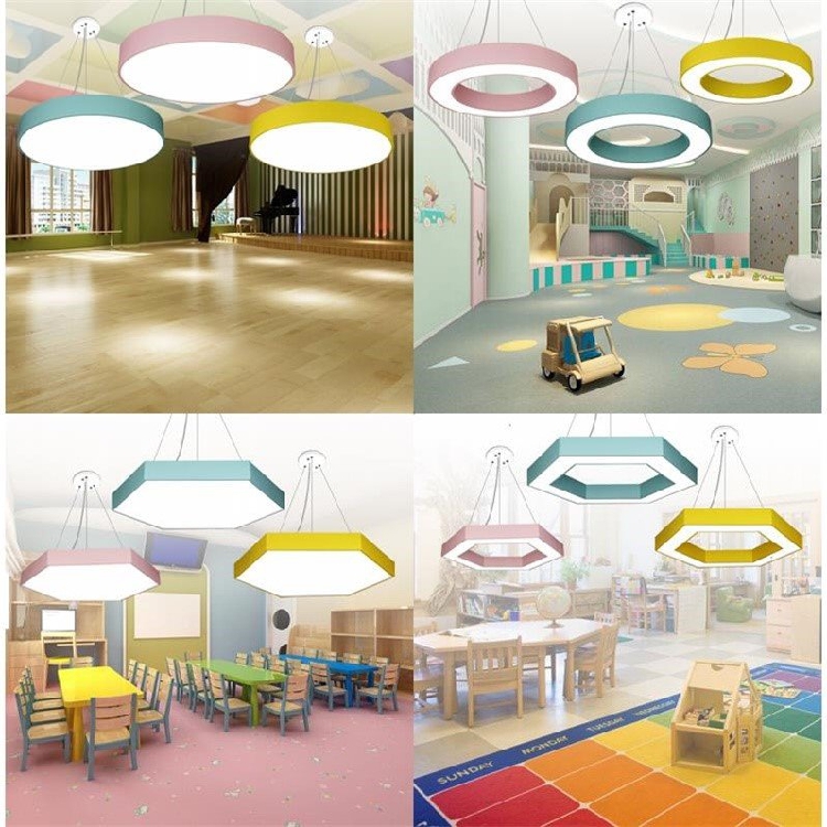 Kindergarten lighting creative chandelier color macaron creative art classroom training class educational institution ceiling lamp