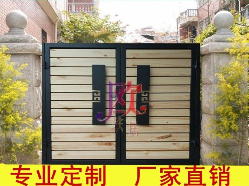 Custom European-style courtyard door European-style wrought iron door villa door entry door double door hollow door