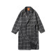 MRCYC Autumn and Winter Plaid Coat Men's Korean Style Trendy Mid-Length Woolen Warm Coat Couple Thickened Windbreaker