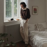 Демисезонный трендовый лонгслив для отдыха, футболка polo, осенний, свободный крой