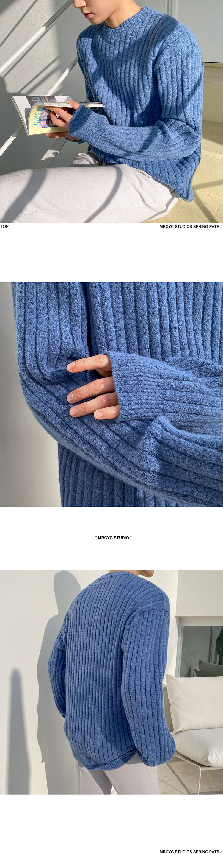 Мужской демисезонный трикотажный модный свитер, увеличенная толщина, свободный крой, стиль MRCYC 