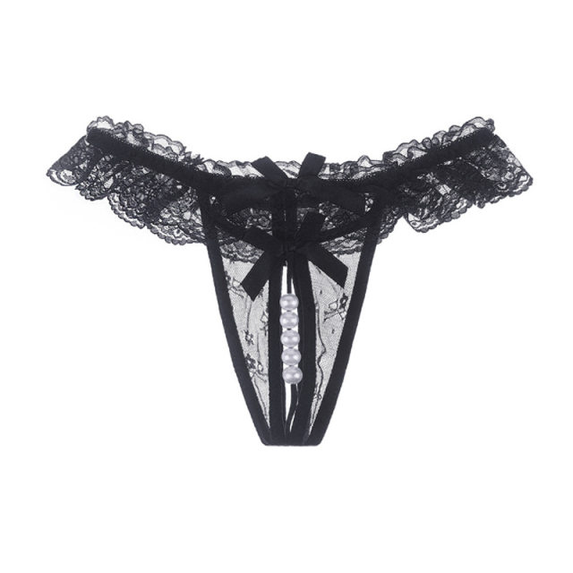 Pearl underwear ຄູ່ຜົວເມຍ thong lace vaginal ຂອງແມ່ຍິງ seduce ຄູ່ຜົວເມຍໂປ່ງໃສ sexy ຄວາມປາຖະຫນາອັນບໍລິສຸດ underwear ບໍ່ຈໍາເປັນຕ້ອງເອົາອອກ