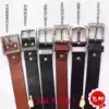 Pure titanium alloy high-grade needle buckle scalp belt male 35 38 head layer cowhide belt Genuine leather anti-sensitive automatic buckle Japan and South Korea