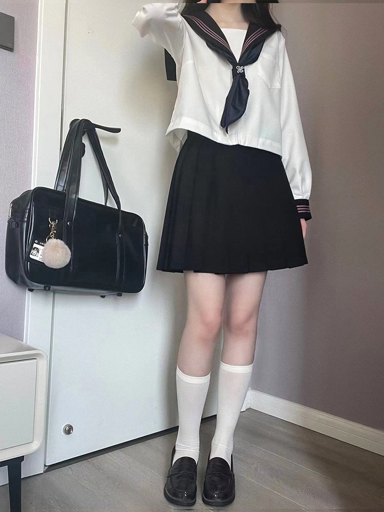 FOX RABBIT JK ORIGINAL GENUINE SHORT SLEEVE UNIFORM SAILOR SUIT INTERMEDIATE SUIT WOMENS SUMMER COLLEGE STYLE STUDENT BASIC SUIT