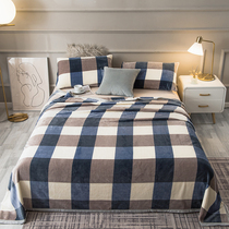 Blanket Quilt Thickened Winter Single Blanket Coral Fluff Suede Blanket Warm Flannel Bed Linen Student Dormitory