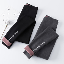 Winter thread cotton plus velvet thickened thin leggings female Korean slim feet warm pants