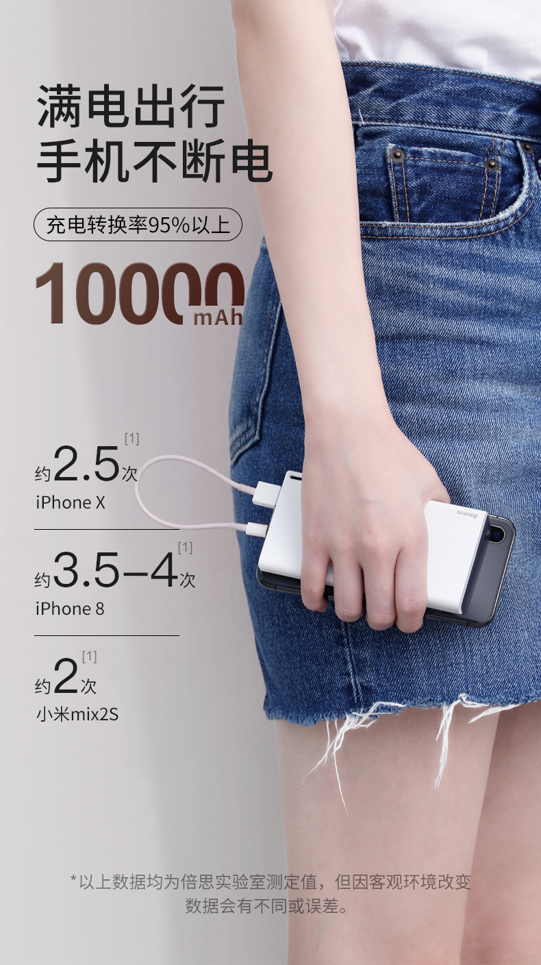 BASEUS / lần nghĩ mỏng điện thoại di động nhỏ 10.000 mA của Apple Andrews phổ điện thoại di động sạc kho báu - Ngân hàng điện thoại di động sạc dự phòng samsung 20000mah