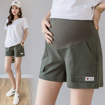 Pregnant womens safety pants anti-naked summer thin leggings cotton shorts fashion outer wear pregnancy pants summer clothes