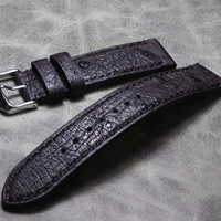 Черный мягкий комфортный ремешок для часов ручной работы, 20mm, 22mm, из натуральной кожи, DIY