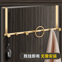 Full copper door rear light lavish hanging clothes hook bedroom door clothes hanger free from punching clothes cap rack entrance door Xuanguan wall-hanging