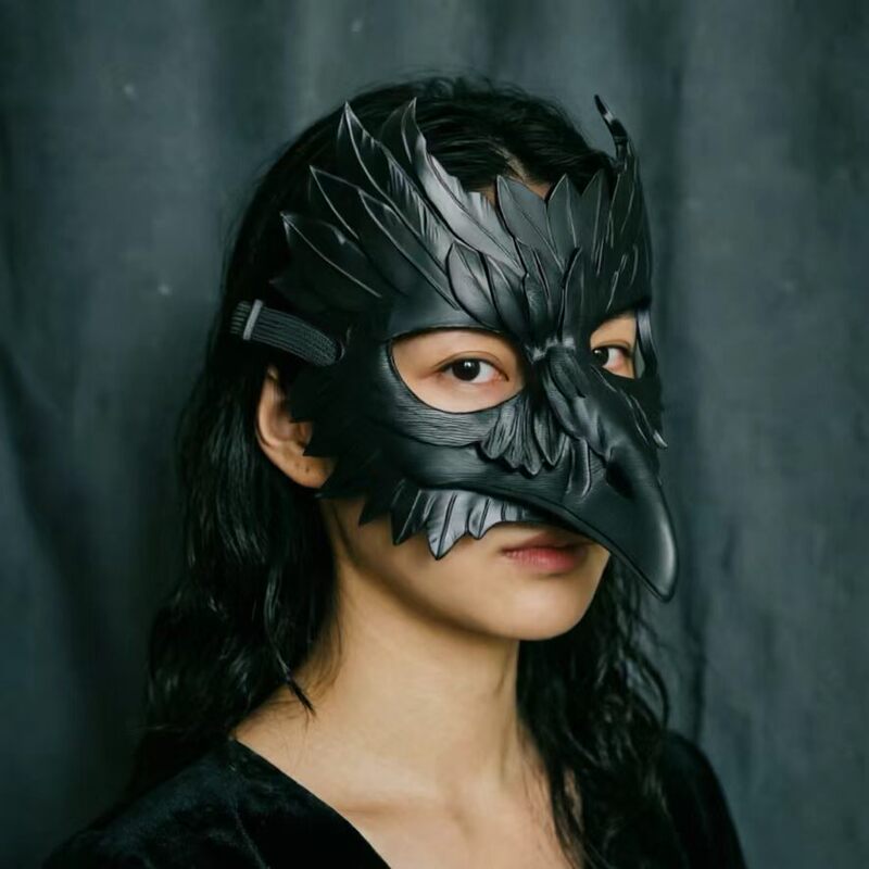 Halloween Cosplay Props Crow Masquerade Mask Roman Style Beak Masquerade Party Half Face