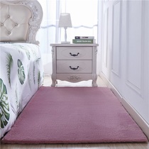 ins carpet bedroom Net red with full floor cute room imitation rabbit hair velvet bed side cushion large area full spread