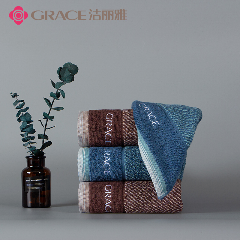 Jie Liya towel pure cotton face wash household adult men and women soft water absorption can not fall off the towel