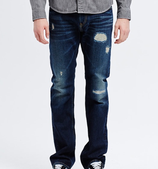 Cool City Genuine Lee Men's Spring and Autumn Series Thick Mid-Waist Straight-Leg Jeans Lml724223X08