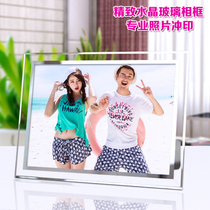 Crystal photo frame setting 6 inch 7 inch 8 inch 10 inch photo printing frame table glass wash Photo Plus photo frame