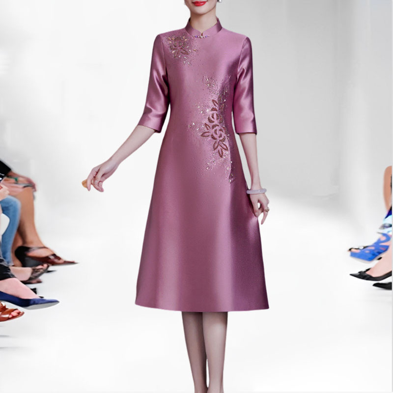 High-End Brand Women's Clothing Langzilanxi Modified Cheongsam Mother's Wedding Dress Banquet Dress High-End Brand Women's Clothing Langzilanxi Modified Cheongsam Mother's Wedding Dress Banquet Dress
