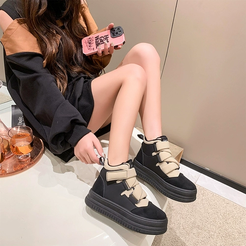 Демисезонная детская высокая спортивная обувь, туфли для отдыха, зимние флисовые ботинки