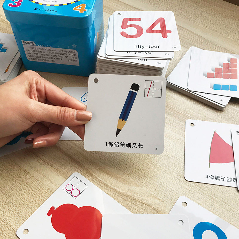 Children's baby literacy card Early education can not tear the digital card to see the picture to recognize the number 2-6 years old baby to recognize the digital card