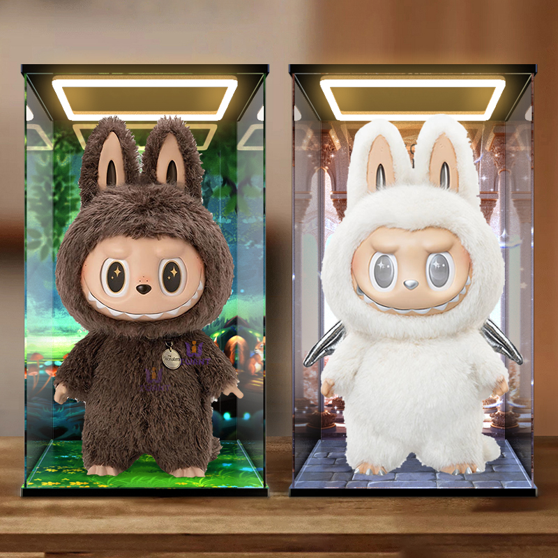 Suitable for Bubble Mart Zimomo Angel Labubu Figurines, Acrylic Display Box for Dust-Proof Storage
