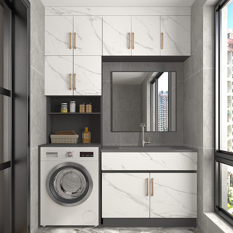 Zhaosheng Yangtai Washing machine cabinet AB Section Free combination Hanging Cabinet Flip Drum Washing Machine Washbasin Washbasin partner
