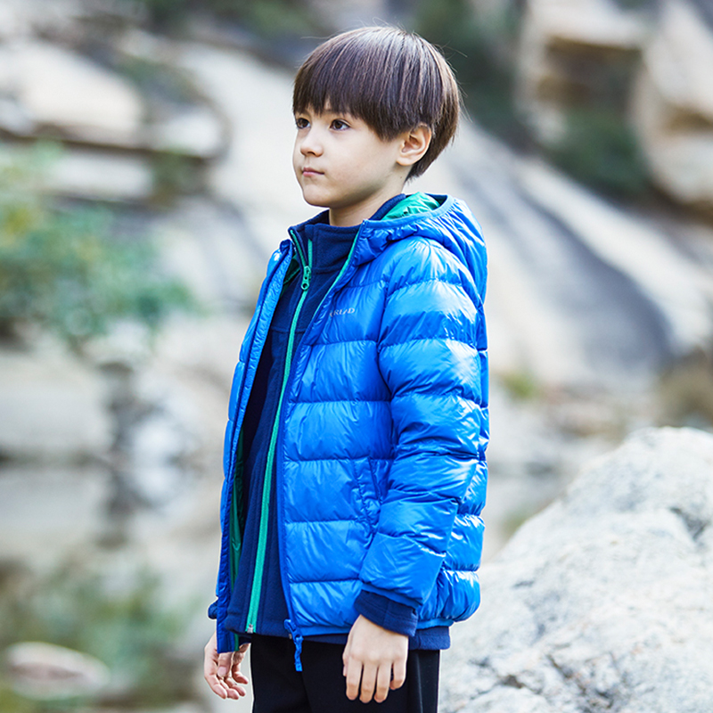 Toread 探路者 EXPLORE户外探索系列 超轻薄款防泼水 儿童户外连帽羽绒服 QADG95044 天猫优惠券折后￥144包邮（￥274-130）男女童110~170码多色可选