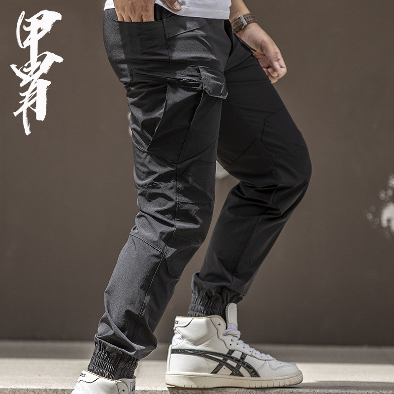 New slim outdoor men's training tooling summer IX7 quick-drying tactical pants men's stretch bunk pants tide brand
