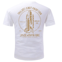 Summer New Products Spaceflight Series Apollo Spacecraft Themed Bronzed ROUND COLLAR SHORT SLEEVE T-SHIRT HARDHAN MENS CLOTHING