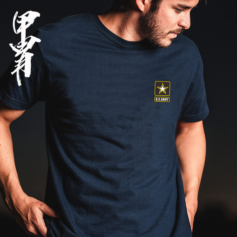 Summer New products Military Wind ARMY Land Warring Star Peuts Round Collar Short Sleeves T-shirt Military Fans Short Sleeve Shirts-Taobao