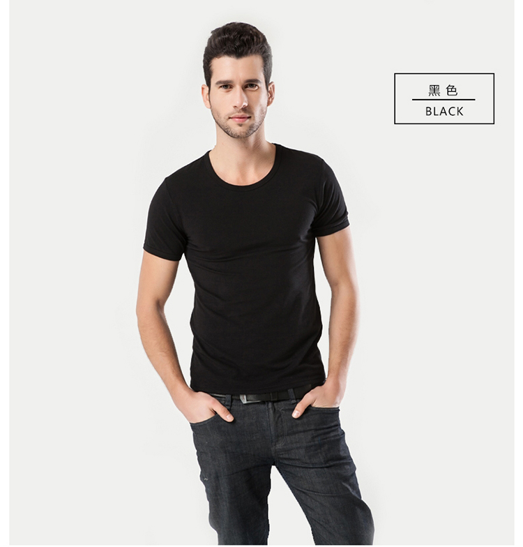 Nam Cực ngắn tay áo thun cotton mùa hè trẻ trung Áo sơ mi nam thể thao co giãn áo vest màu rắn áo cộc tay