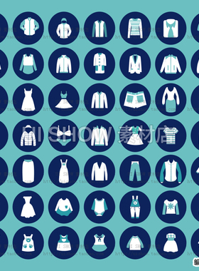 服装服饰衣服帽子鞋子男女装童装手机APP图标合集UI设计矢量素材