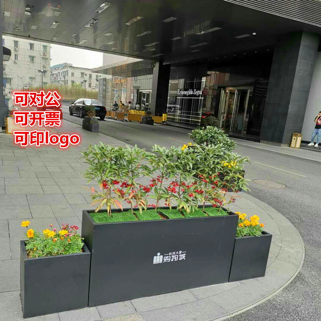 Stainless steel wrought iron outdoor combination flower box trough flower bed sales department commercial street swing municipal square fence customization