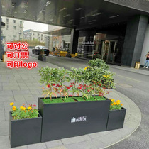Stainless steel iron outdoor combination flower box slot flower bed sales Department Commercial Street outside the Municipal Square fence customization