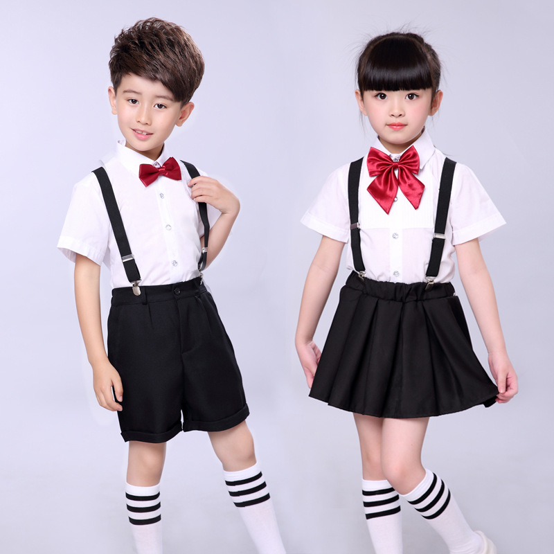 Six-1 Children Performing Kindergarten School Uniform Boys Holding Baby Bag Bag Bag Show Summer Summer