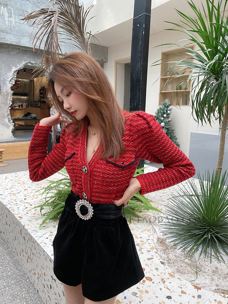 LDTJ High Dine Noble II Miss 22 New summer Thickened Retro 100 Hitch Commuter Pure Black Temperament Shorts Suit