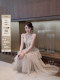 Ldtj Haute Couture[Stacked Mist Veil]2025 Autumn New A-Line Slimming Elegant Style Puffy Skirt for Women