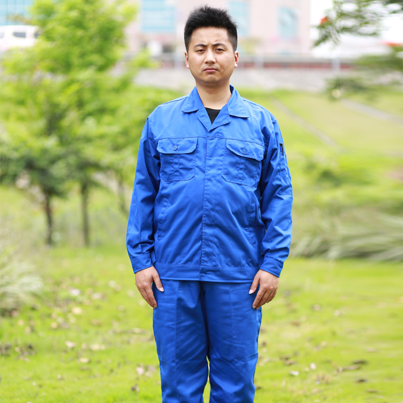 Xây dựng trang web công nhân dịch vụ bảo hiểm lao động dài tay trang trí kỹ thuật quần áo nút nhà máy quần áo áo liền quần mùa xuân và mùa thu áo nam đẹp